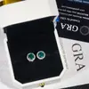 Brincos Redondos Clássicos Incrustados com Moissanita Rs6.5Mmvvs, Brincos de Prata S925, Brincos Personalizados Estilo Europeu e Americano para Homens e Mulheres