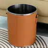 Cubo de Basura de Cuero para Uso Doméstico y Comercial, Gama Alta, para Dormitorio, Oficina, Comedor, Sala de Estar, Doble Capa, Baño, Modelo Nuevo