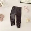 Conjunto de Dos Piezas Dianxi para Bebé Niña, Nuevo Estilo Coreano de Otoño, Dulce Abrigo Floral y Leggings Ajustados en Bloques de Color para Bebés y Niños Pequeños