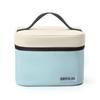 Bolsa de almuerzo con bloques de color y compartimentos, forma cuadrada, bolsa de bento simple y elegante, caja térmica con bolsa de hielo aislante