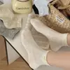 Calcetines Cortos de Encaje con Lazo para Mujer, Calcetines de Malla Delgada Transpirables de Verano hasta la Pantorrilla, Calcetines Cortos Sin Costuras Estilo Japonés, Calcetines Bajos