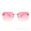 Nuevas Gafas de Sol Cuadradas de Moda Sin Marco y Borde Cortado Transfronterizas para Niños y Niñas, Protección Solar, Protección UV, Diseño Elegante y de Alta Gama para Sesiones de Fotos