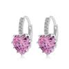Nuevos pendientes de moda europeos y americanos con hebilla de oreja de circonita AAA, superventas de AliExpress, joyería multicolor con forma de corazón de melocotón al por mayor.