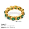 Moda Europea y Americana Transfronterizo Nuevo Juego de Anillos de Piedra Multicolor Borde Dorado Amor Cuadrado Gota de Agua Redondo