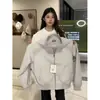 Jaqueta corta-vento desconstruída cleanfit masculina, primavera e outono, jaqueta bomber gola alta retro americana, jaqueta de beisebol de marca da moda
