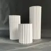Mesa de postres cilíndrica plegable para bodas, columna romana de papel, adornos de plomo para caminos, escaparates de centros comerciales, diseño para fiestas de cumpleaños