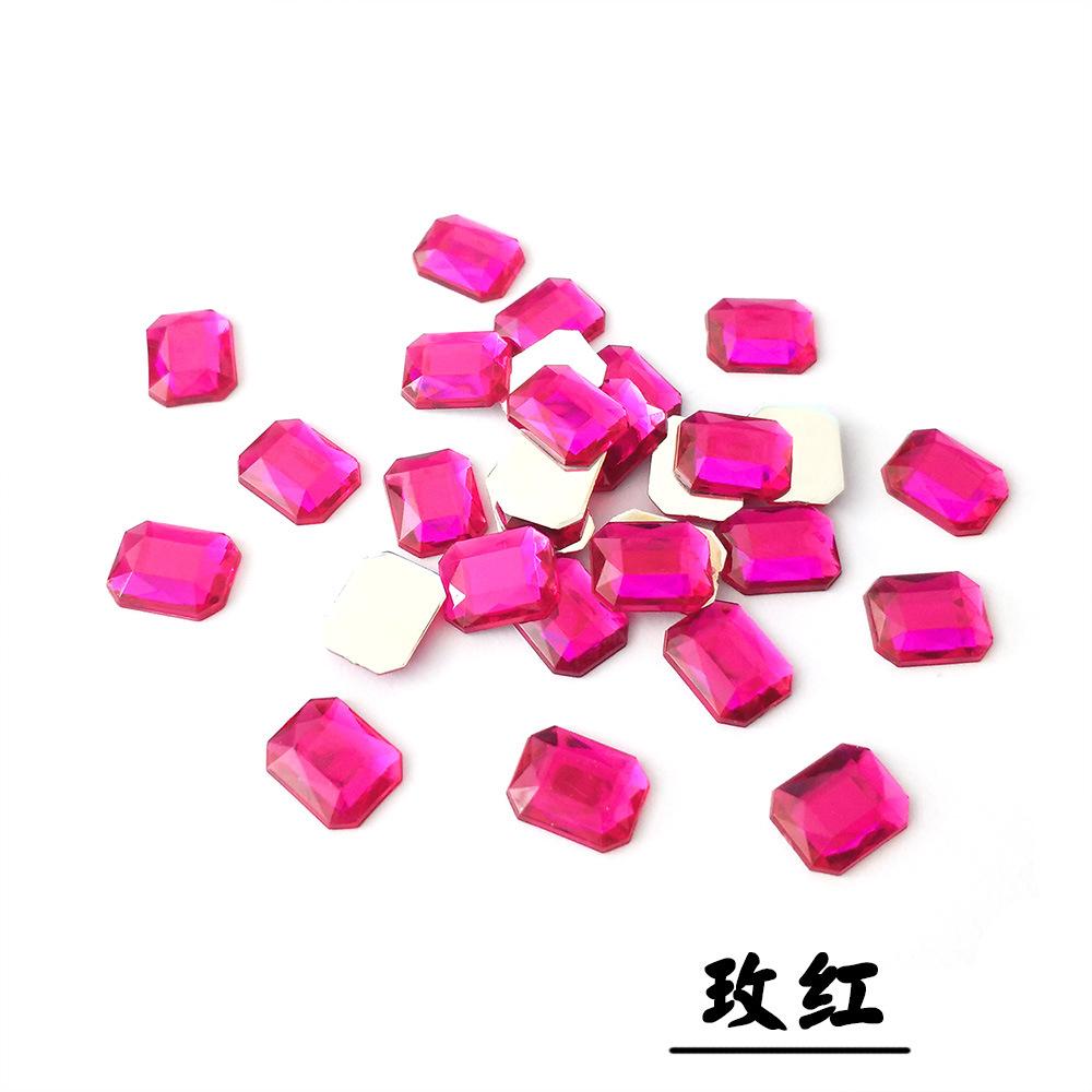 无孔平底亚克力钻长方玫红.jpg