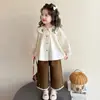 Conjunto de Ropa para Niñas Primavera y Otoño 2026 Estilo Nuevo Camisa Bordada de Manga Larga con Cuello de Muñeca para Niños Camisa para Bebé Conjunto de Dos Piezas