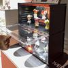 Vitrina de exhibición de decoración de caja ciega controlada por sonido con burbuja de luz Contenedor apilable hecho a mano mate Soporte de exhibición