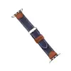 Adecuado para Apple S10 Correa de Reloj de Mezclilla Lona Lavada Iwatch968 Mezclilla Cuero Neutro Retro 42mm
