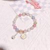 Pulseira Elegante de Luxo Leve Colorida Pedra Natural Chinesa Étnica Lótus Ruyi Estilo Nacional Pulseira Melhor Amigo Joia
