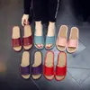 Pantuflas de Piel Genuina y Lino para Hombre, Verano Interior Antideslizantes Suela Suave, Pantuflas de Piel de Vaca sin Olor para Parejas