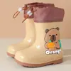 Novas Galochas Infantis Cartoon Capivara Tendência, Botas Fofas Impermeáveis e Antiderrapantes para Meninos e Meninas, Adequadas para Todas as Estações