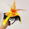 Sombrero de Halloween Bruja Fiesta Mágica Sombrero de Fiesta Diadema Encaje Divertido Decoración de Baile de Fin de Curso Tocado Horquilla