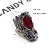 Anillo Retro Garra de Dragón Rubí Unisex Personalidad Callejera Versátil Anillo de Moda Hip-Hop Anillo para Dedo Índice Venta al por Mayor