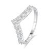 Anel de Prata Esterlina S925 em Formato V com Zircônia, Moissanita e Diamante Luxo Acessível Empilhável Linha de Um Palavra Anel Simples de Diamante para Mulheres Estilo Ins