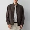 Jaqueta Texturizada de Gola Alta de Alta Inteligência Mo Maike para Homens, Estilo Outono, Botões de Pressão, Bolsos Grandes com Aba, Jaqueta Masculina 81741.
