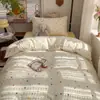 Conjunto de Roupa de Cama Estudantil Super Macio 100% Algodão para Dormir Nu, Conjunto de Três Peças para Estudantes, Cama de Solteiro, Cama Elástica, Conjunto de Quatro Peças 100% Algodão para Dormitório