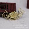 Yiwu Rayo Dorado color dorado chapado en oro DIY corona para el cabello pieza de flor guirnaldas de loto accesorios colgante tocado poroso cuello B842