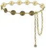 Cadena de Cintura con Borla Redonda de Moneda Retro Europea y Americana para Mujer, Cinturón Decorativo de Moda para Vestido Danza del Vientre Estilo Étnico Vintage