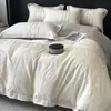 Conjunto de Verão Quatro Peças Seda Nu Dormir Leve Luxo Toque de Alta Qualidade Fronha de Edredom Seda Gelada Lençol de Cama de Seda Genuína Lavável Lençol de Elástico