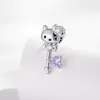 Uñas Lindas de Hueso con Orejas de Gato Kt, Pendientes Dulces de Hueso de Oreja con Tornillo de Acero de Titanio, Uñas de Hueso de Oreja Kawaii, Pendientes de Perforación Rosados de Nicho
