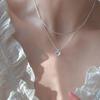 Colar feminino de camada dupla de borboleta diamante flash geométrico corpo único celebridade da internet simples corrente clavicular colar atacado