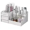 Caja de maquillaje tipo cajón organizador para dormitorio estante de almacenamiento de plástico cosméticos cuidado de la piel tocador caja de almacenamiento de escritorio