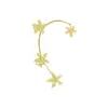 Estilo Minimalista con Flores Incrustadas de Diamantes y Estrellas de Mar, Diseño Sencillo, Clips para Orejas No Perforados de Nicho, Ganchos para Orejas, Aretes, Aretes de Cristal para Mujer