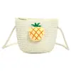 Porta-moedas de Frutas de Bebê Fofo e Fresco, Adorável Bolsa de Palha de Morango e Cereja para Meninos e Meninas, Bolsa de Férias na Praia