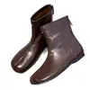 Novas Botas Western Vintage Outono 2026 com Bico Redondo e Bico Dividido para Mulheres, Botas Curtas da Moda, Botas Martin Pretas para Mulheres
