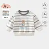 Sudadera Infantil Estilo Primavera y Otoño Chaqueta Niños Niñas Manga Larga Camiseta Rayada Ropa Interior para Bebé Top para Bebés Niñas