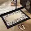 Novo Tapete de Banheiro Estilo Chinês de Terra de Diatomáceas, Tapete de Entrada de Vaso Sanitário, Secagem Rápida, Antiderrapante, Absorvente de Água