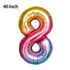 Novo Balão Digital Grande de 40 polegadas Versão Americana 0-9 Imitação de Alumínio Americano Balão para Arranjo de Festa de Aniversário Festa de Balões