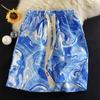 Shorts de Flor de Seda de Hielo Tie-Dye para Hombre Verano Sueltos de Cinco Puntos Marca de Moda Comercio Exterior Pantalones de Playa Grandes para Hombre