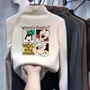 Y2028# camisa térmica de terciopelo para niñas primavera y otoño nueva manga larga de cuello semi-alto para niños agradable al tacto abrigo interior moda