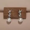 Pendientes de Perla de Lujo Ligero Pendientes Elegantes para Mujer Elegantes 2024 Nueva Moda de Gama Alta Único Diseño de Nicho Pendientes