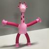 Desenho animado transfronteiriço girafa retrátil variedade ventosa fole tubo telescópico robô luminoso descompressão descompressão descompressão brinquedo