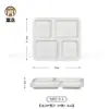 Prato de melamina imitação de porcelana com seis compartimentos prato chinês para fast food prato escolar com compartimentos louça de refeitório prato de negócios com quatro compartimentos