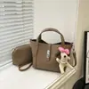 Bolso Vintage de Nicho para Mujer, Nuevo Modelo 2026, Bolso Cubo Simple con Patrón de Lichi, Bolso Cruzado Versátil de Moda