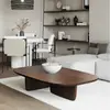 Mesa de Café Creativa de Madera Maciza Estilo Wabi-Sabi para Apartamentos Pequeños, Mesa de Té de Madera de Fresno, Mesa de Té Moderna de Madera Natural de Moda