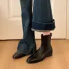 Botines retro de punta cuadrada, botas finas de tacón alto para mujer, nuevo modelo 2026, botas Martin con tacón grueso, botines elásticos