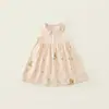 Vestido de Verano sin Mangas para Niñas 2026 con Estampado de Oso de Dibujos Animados/Floral, Atuendo de Verano Dulce y Lindo para Bebés