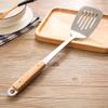 Espátula de acero inoxidable con mango de madera, ideal para cocinar, anti-escaldaduras, utensilios de cocina, colador, cuchara sopera, utensilios de cocina para el hogar, olla caliente.