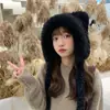 Gorro de Lana Tejido Cálido para Otoño e Invierno para Mujer, Gorro con Protección para los Oídos para Mamá Ciclista, Gorro Integrado con Bufanda, A Prueba de Frío