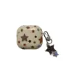Funda Protectora Beige con Patrón de Estrellas a Cuadros de Tinta para Auriculares Bluetooth AirPods Pro3 Adecuada para AirPods de 4ª Generación Pro2
