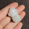 Nueva Cadena con Colgante Zodiaco Verde Tianshan Jade de Seda Dorada de Xinjiang Tallado Animal Tridimensional Colgante Zodiaco