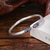 Pulsera Fog Lin femenina retro antiguo sutra del corazón apertura plata tailandesa maciza pulsera estilo nacional regalo para novia venta directa de fábrica