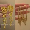 Hija Rica~Aretes de Trigo con Borla Larga Dorada para Mujer, Lujo Accesible Aretes de Gama Alta, Aretes Únicos Exagerados y Atmosféricos