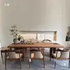 Mesa de Té y Sillas Estilo Dinastía Song de Madera de Nogal Negro para Recepción de Invitados en Casa Mesa Nueva Estilo Chino Madera Maciza Estación para Preparar Té Minimalista Moderno